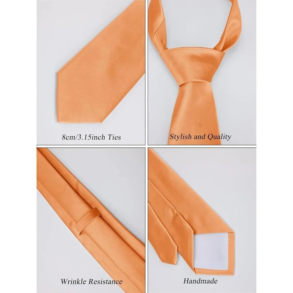 Men's Orange Solid Color 8 Cm (3.15in) Polyester Formal Neck Ties